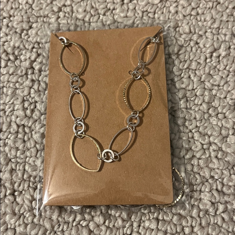 Elegant Gold and Silver Chain Link Necklace